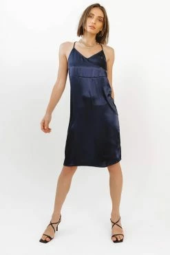 Vero Moda Serein Mini Slip Dress In Navy - FINAL SALE Dresses