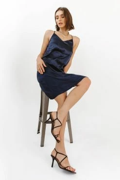 Vero Moda Serein Mini Slip Dress In Navy - FINAL SALE Dresses