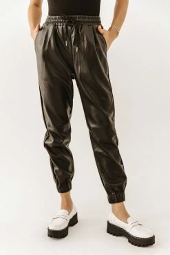 Best deal ✔️ AARON & AMBER Sahara Vegan Leather Joggers - FINAL SALE ⌛ 10 AARON & AMBER Sahara Vegan Leather Joggers - FINAL SALE