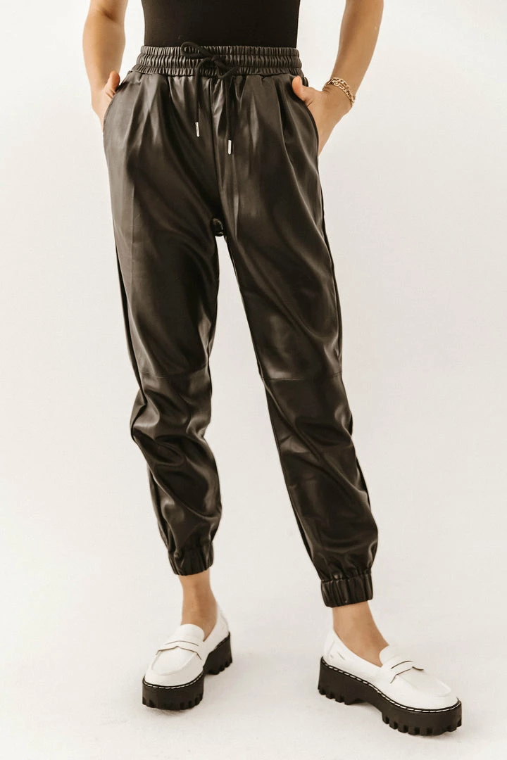 Best deal ✔️ AARON & AMBER Sahara Vegan Leather Joggers - FINAL SALE ⌛ 3 AARON & AMBER Sahara Vegan Leather Joggers - FINAL SALE