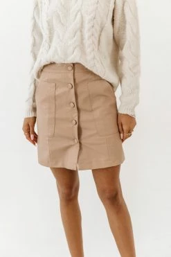 AARON & AMBER Mila Vegan Leather Skirt In Black - FINAL SALE