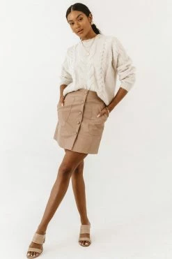 AARON & AMBER Mila Vegan Leather Skirt In Black - FINAL SALE