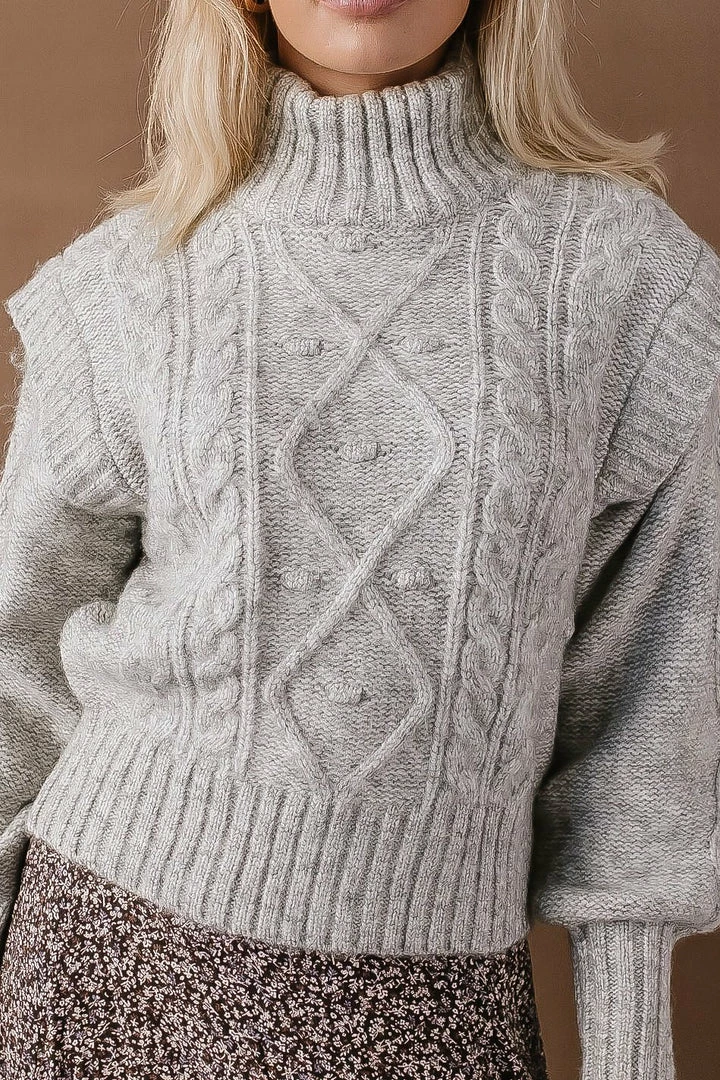 New 🌟 Vero Moda Helga Cable-Knit Sweater In Grey 💯 4 Vero Moda Helga Cable-Knit Sweater In Grey