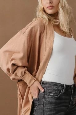 SINA Mariana Cardigan In Coral - FINAL SALE