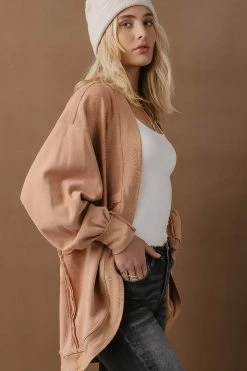 SINA Mariana Cardigan In Coral - FINAL SALE