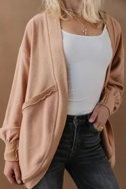 SINA Mariana Cardigan In Coral - FINAL SALE