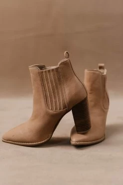FREE SOUL/MIRACLE MILE Finley Heeled Boots In Nude - FINAL SALE Shoes