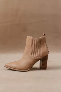 FREE SOUL/MIRACLE MILE Finley Heeled Boots In Beige - FINAL SALE