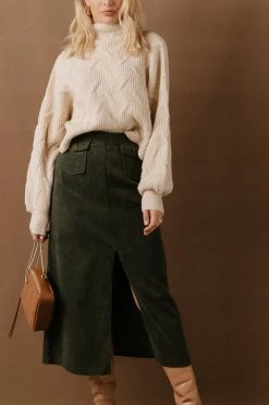 LISTICLE Ninette Maxi Skirt In Olive - FINAL SALE