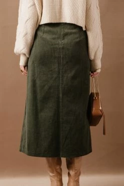 LISTICLE Ninette Maxi Skirt In Olive - FINAL SALE