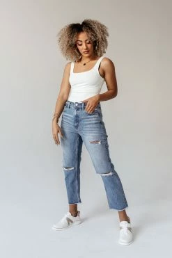 Budget ✔️ PLASTIC Vervet Beverley Straight Leg Denim- FINAL SALE ❤️ 39 PLASTIC Vervet Beverley Straight Leg Denim- FINAL SALE