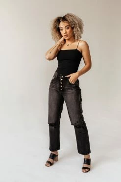 KANCAN Bentley Distressed Straight Leg Denim- FINAL SALE