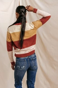 Vero Moda Elenore Striped Sweater In Pink