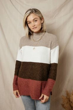 STACCATO Colorblock Turtleneck Sweater - FINAL SALE
