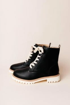FREE SOUL/MIRACLE MILE Shoes Aurora Combat Boots In Black - FINAL SALE