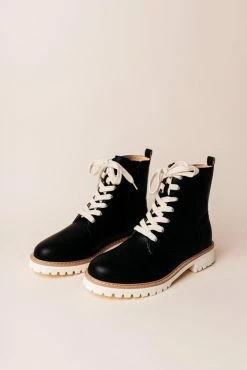 FREE SOUL/MIRACLE MILE Shoes Aurora Combat Boots In Black - FINAL SALE