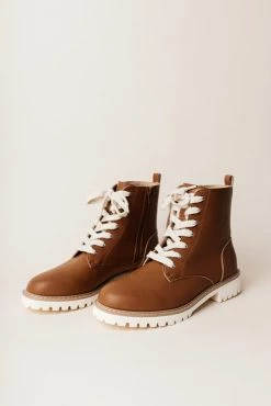 FREE SOUL/MIRACLE MILE Aurora Combat Boots In Brown - FINAL SALE Shoes