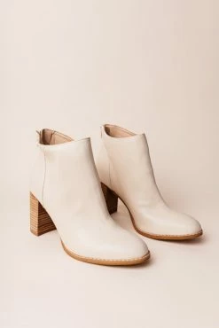 FREE SOUL/MIRACLE MILE Alexis Heeled Boots In Beige - FINAL SALE