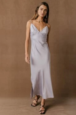 Vero Moda Aria Slip Dress In Silver - FINAL SALE