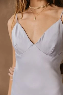 Vero Moda Aria Slip Dress In Silver - FINAL SALE