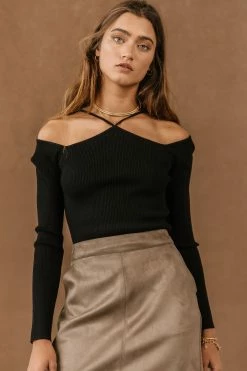 SINA Sheila Open Shoulder Top In Black - FINAL SALE