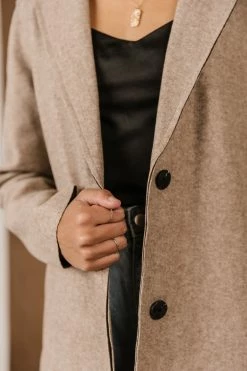 Vero Moda Joslyn Coat In Taupe