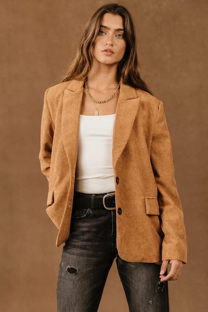 Flash Sale π PROMESA Tops Camari Corduroy Blazer In Camel 𧨠3 PROMESA Tops Camari Corduroy Blazer In Camel