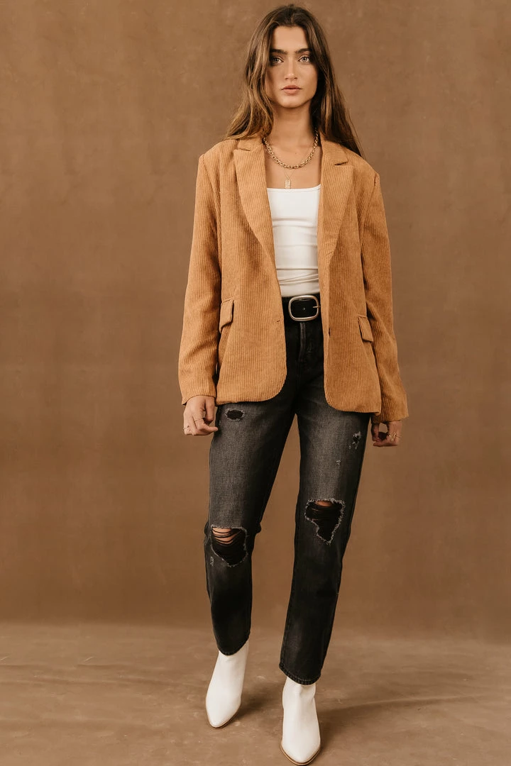 Flash Sale π PROMESA Tops Camari Corduroy Blazer In Camel 𧨠1 PROMESA Tops Camari Corduroy Blazer In Camel