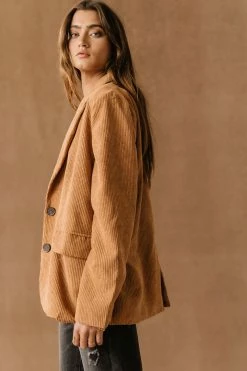 PROMESA Tops Camari Corduroy Blazer In Camel