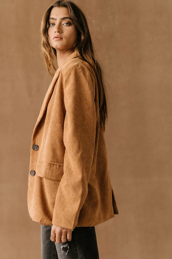 Flash Sale π PROMESA Tops Camari Corduroy Blazer In Camel 𧨠2 PROMESA Tops Camari Corduroy Blazer In Camel