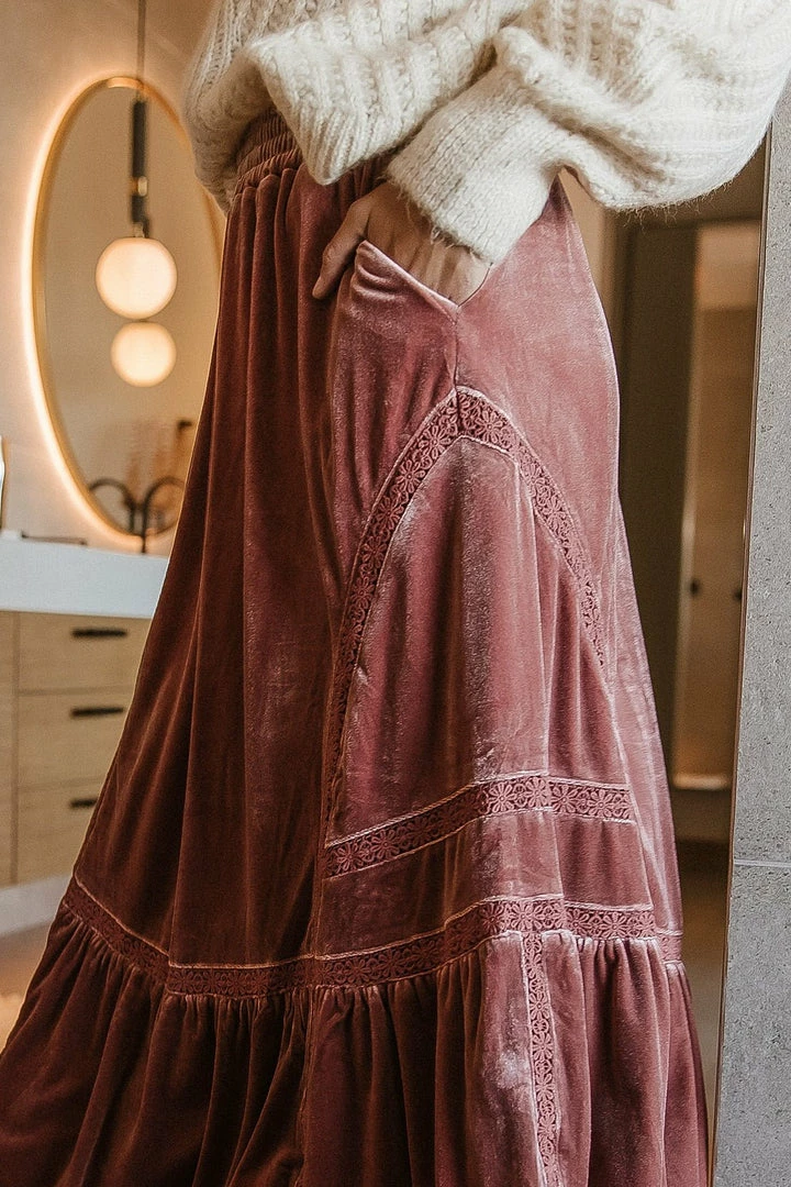 Outlet π CALISTA Audette Velour Midi π Skirt - FINAL SALE β 3 CALISTA Audette Velour Midi Skirt - FINAL SALE