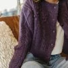 LISTICLE Yulia Cropped Cardigan In Purple