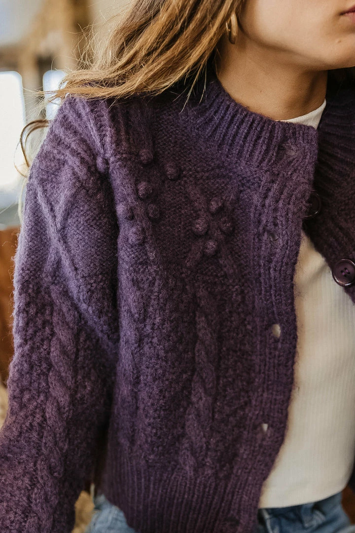 Outlet π LISTICLE Yulia Cropped Cardigan In Purple π€© 3 LISTICLE Yulia Cropped Cardigan In Purple