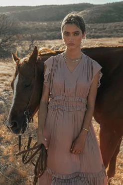 WORUI Willa Ruffle Dress In Lavender New Arrivals