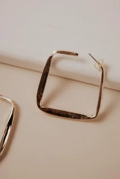 BELLA AND COMPANY Textured Square Hoop Earrings - FINAL SALE