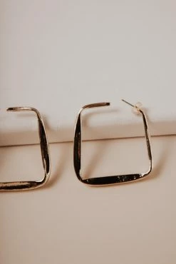 BELLA AND COMPANY Textured Square Hoop Earrings - FINAL SALE