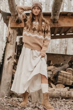 Vero Moda Bessie Sweater In Tan Sweaters