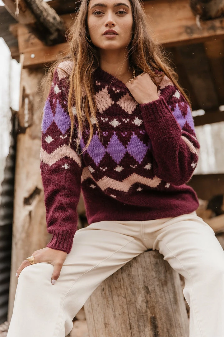 Wholesale π― Vero Moda Bessie Sweater In Burgundy π― 6 Vero Moda Bessie Sweater In Burgundy