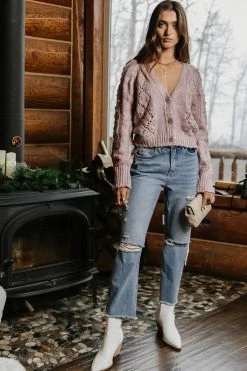 SINA Tamara Button Down Cardigan In Lavender - FINAL SALE