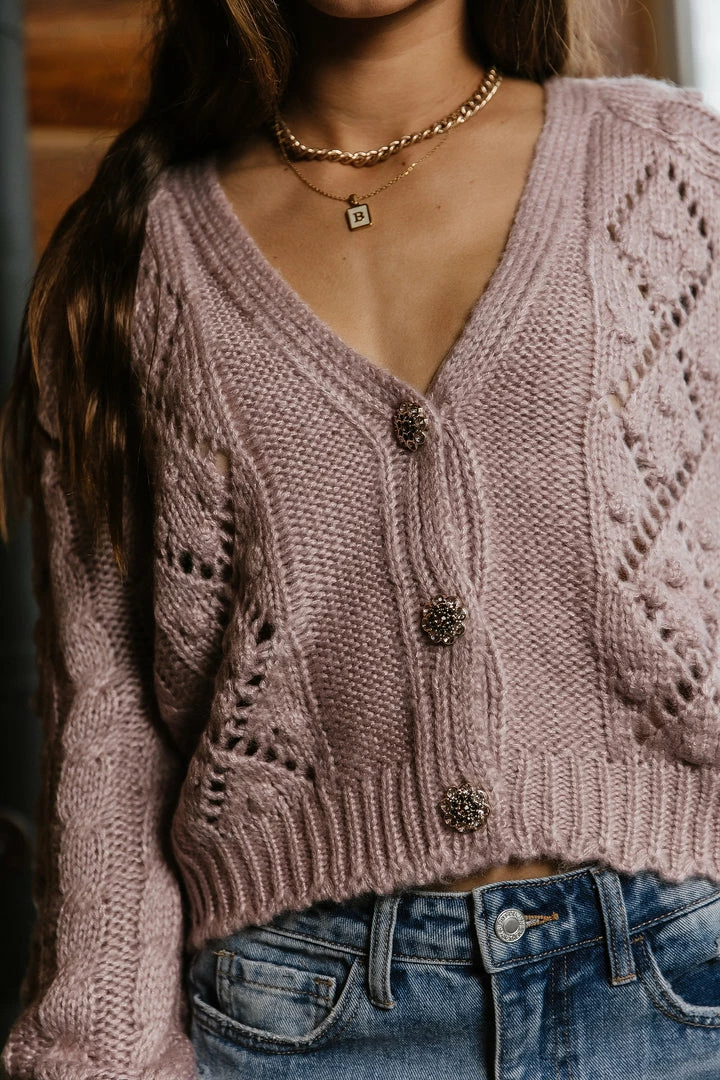 Buy π€© SINA Tamara Button Down Cardigan In Lavender - FINAL SALE π 4 SINA Tamara Button Down Cardigan In Lavender - FINAL SALE