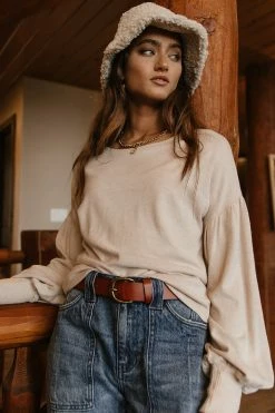 SINA Kaori Top In Beige - FINAL SALE