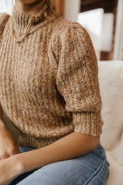 Tops Vero Moda Brie Short Sleeve Sweater In Brown