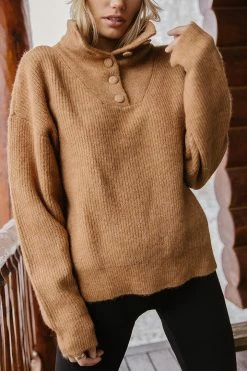 Vero Moda Ariella Pullover In Camel Tops