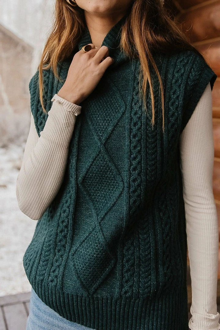 Best deal 😀 Vero Moda Viktoria High Neck Vest In Emerald Sweaters 🔥 7 Vero Moda Viktoria High Neck Vest In Emerald Sweaters
