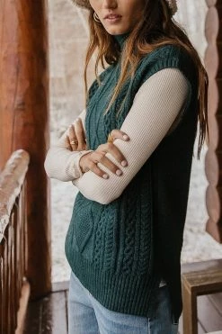 Best deal 😀 Vero Moda Viktoria High Neck Vest In Emerald Sweaters 🔥 17 Vero Moda Viktoria High Neck Vest In Emerald Sweaters