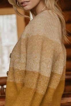 Tops Vero Moda Delaine Knitted Cardigan In Mustard