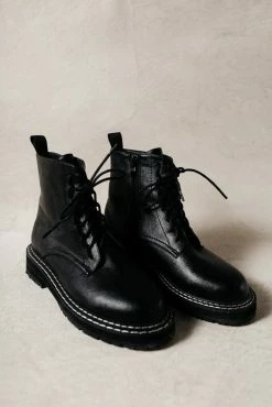 BEAST FASHION Shoes Millie Combat Boots In Black -FINAL SALE