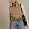 Vero Moda Lia Sweater Vest In Camel - FINAL SALE