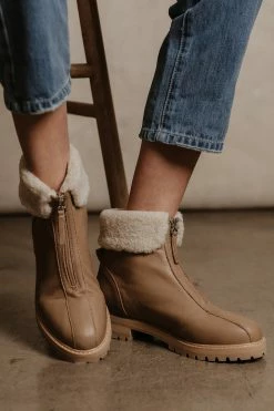 FREE SOUL/MIRACLE MILE Evangeline Zip Boots In Taupe - FINAL SALE