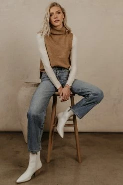 Vero Moda Lia Sweater Vest In Camel - FINAL SALE